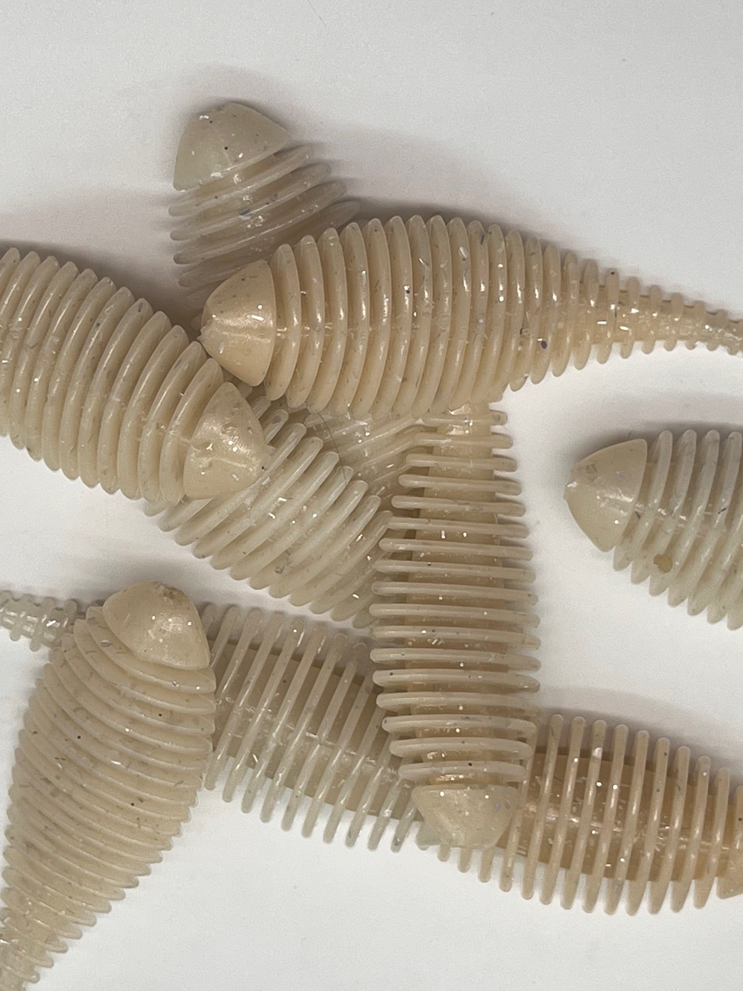 3.8 Gilley Pearl Shad qty 6 per pack