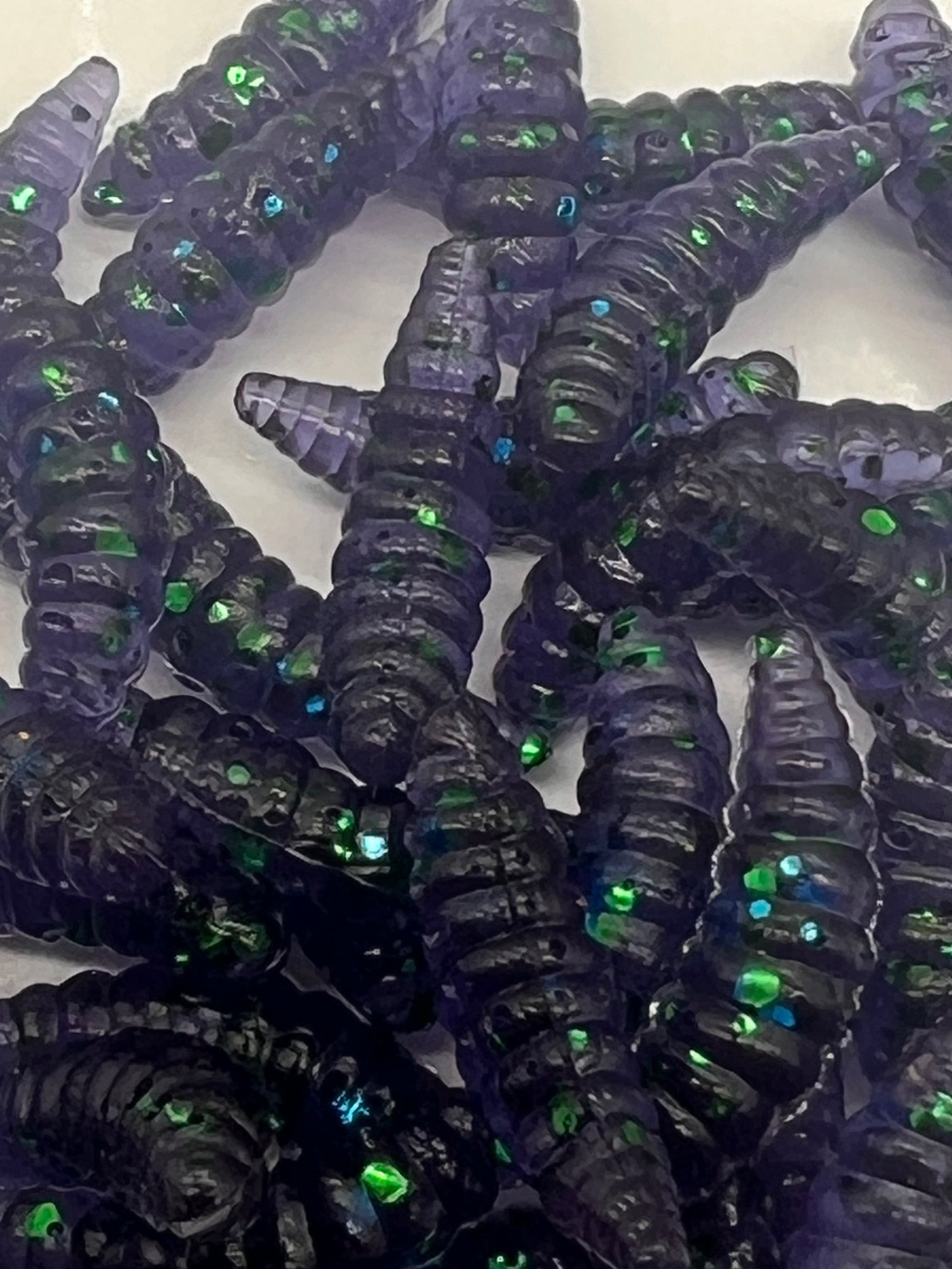 7/8 wax worms Black Grape qty 100