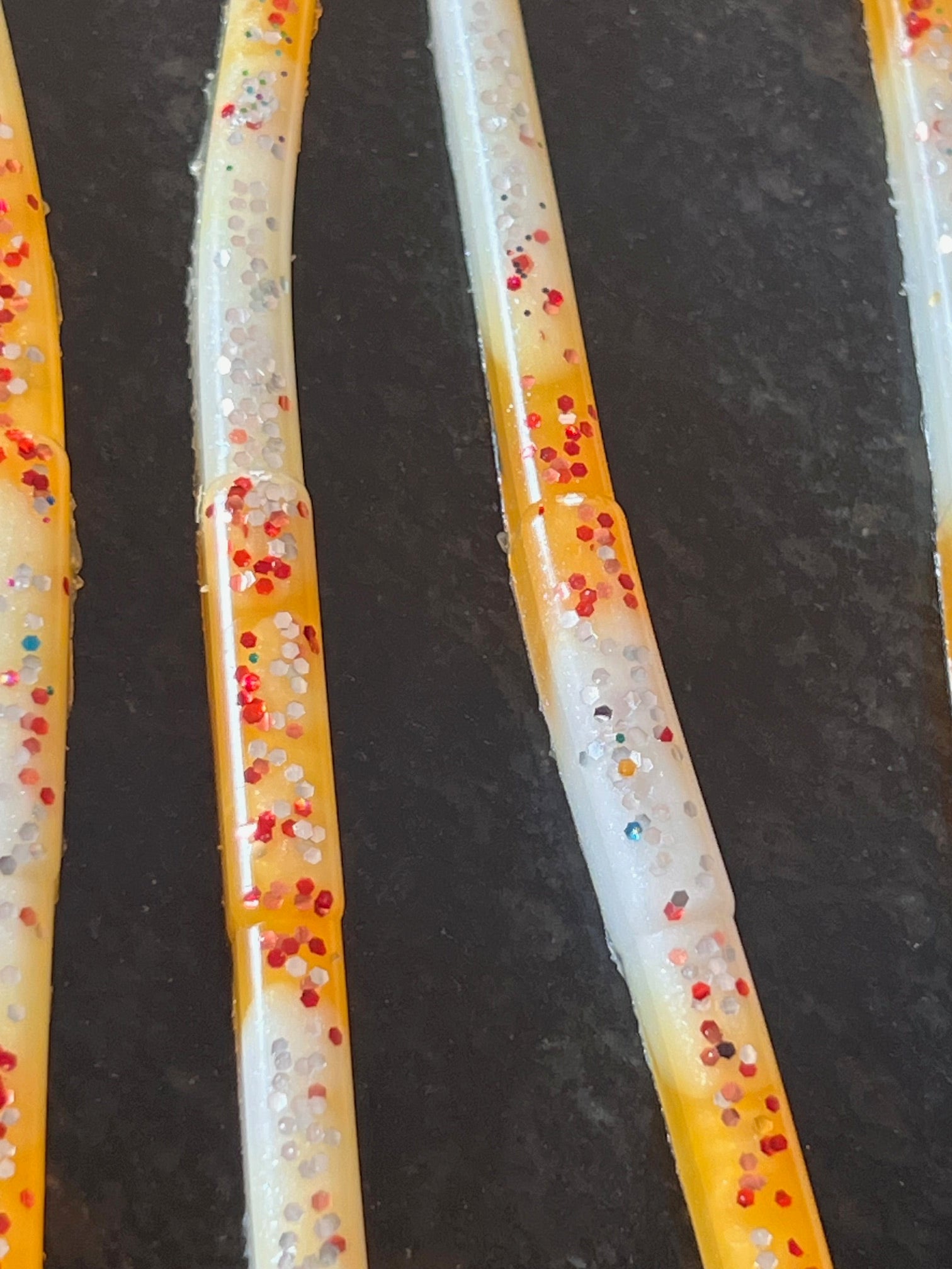 6 Inch Yellow and White Bot worms full of flake limited edition