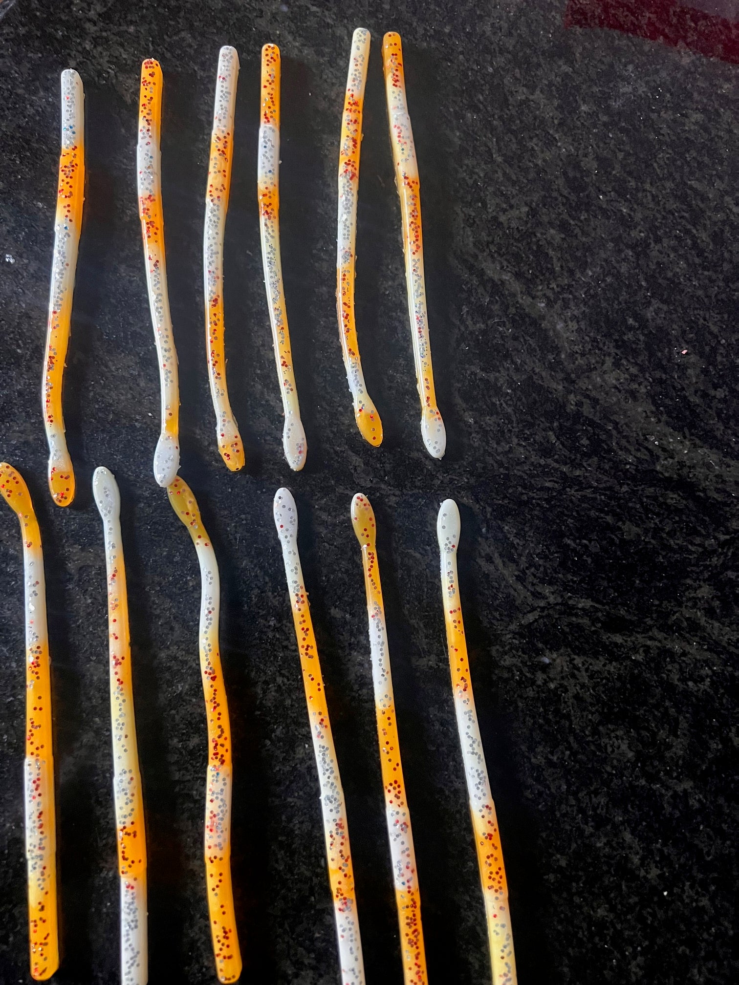 6 Inch Yellow and White Bot worms full of flake limited edition