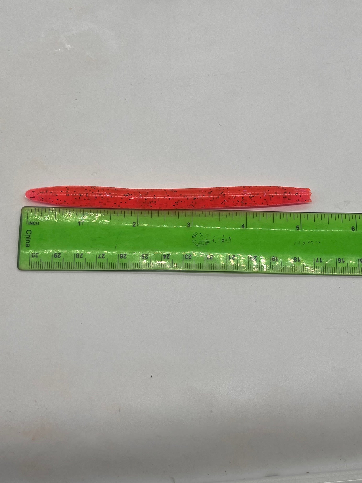 5 inch Worms Metholiate with silver and black flake qty 8 per pack