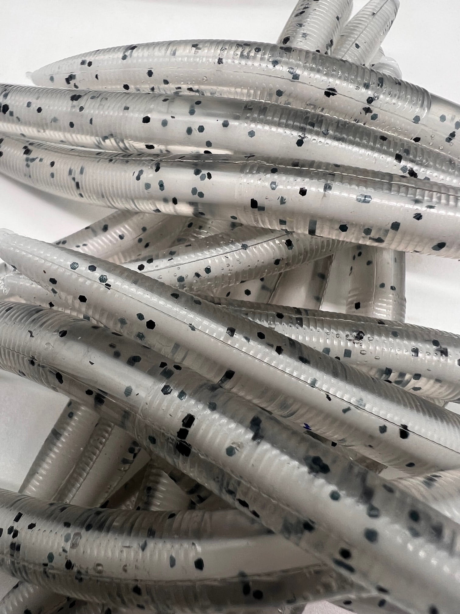 5 inch White core Shot worms qty 6 per pack